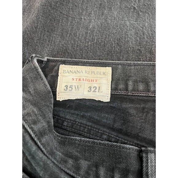 Vtg Banana Republic Mens Straight-Fit Black Denim Jeans Size 35x32 - Picture 7 of 13